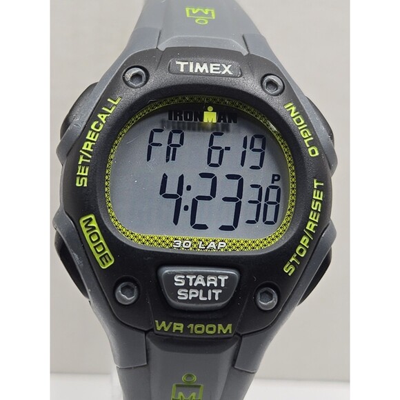 Timex Ironman Classic 30 Womens 34mm Gray Green Digital Sports Watch New Battery main image 8